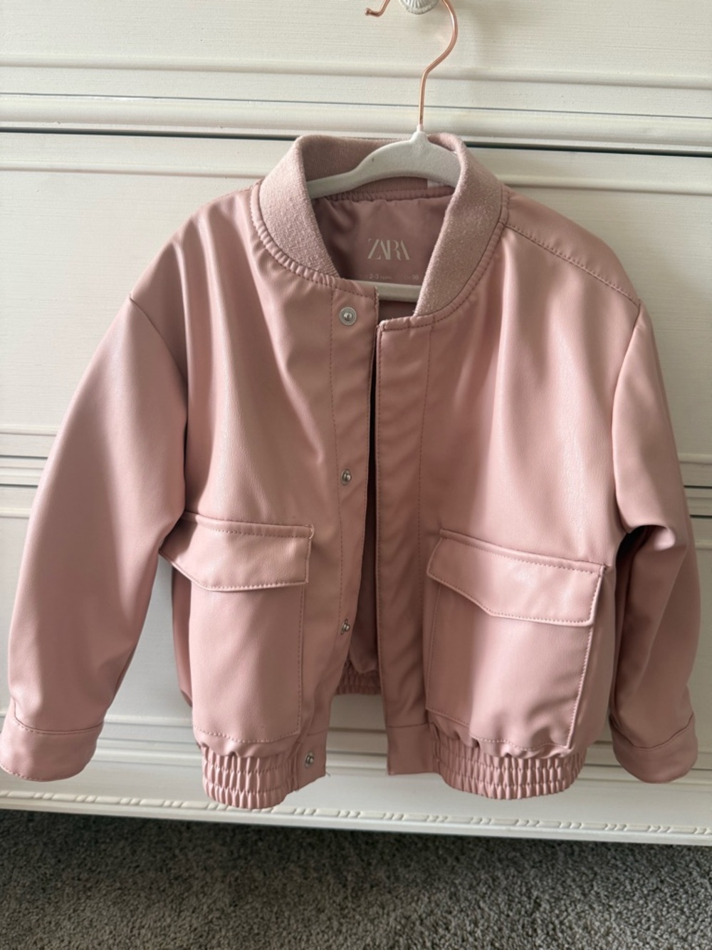 ZARA Kids Dusty Pink Puffer Bomber Jacket